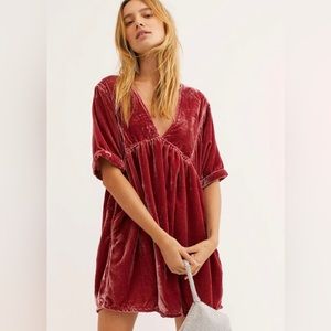 Free people Pink velvet dress
